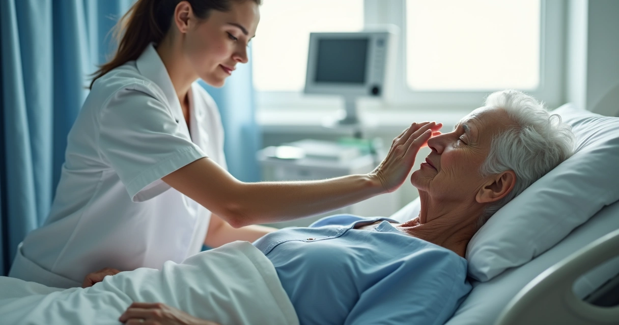 Profissional aplica Reiki em paciente hospitalar 
