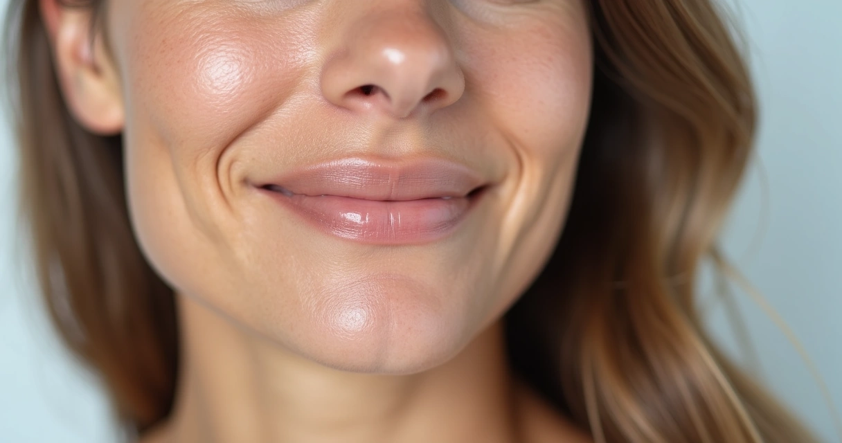 Rosto feminino após rejuvenescimento com PDRN, pele mais firme 