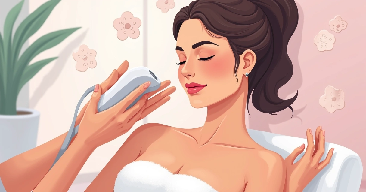 Tratamento estético em mãos femininas para rejuvenescimento. 