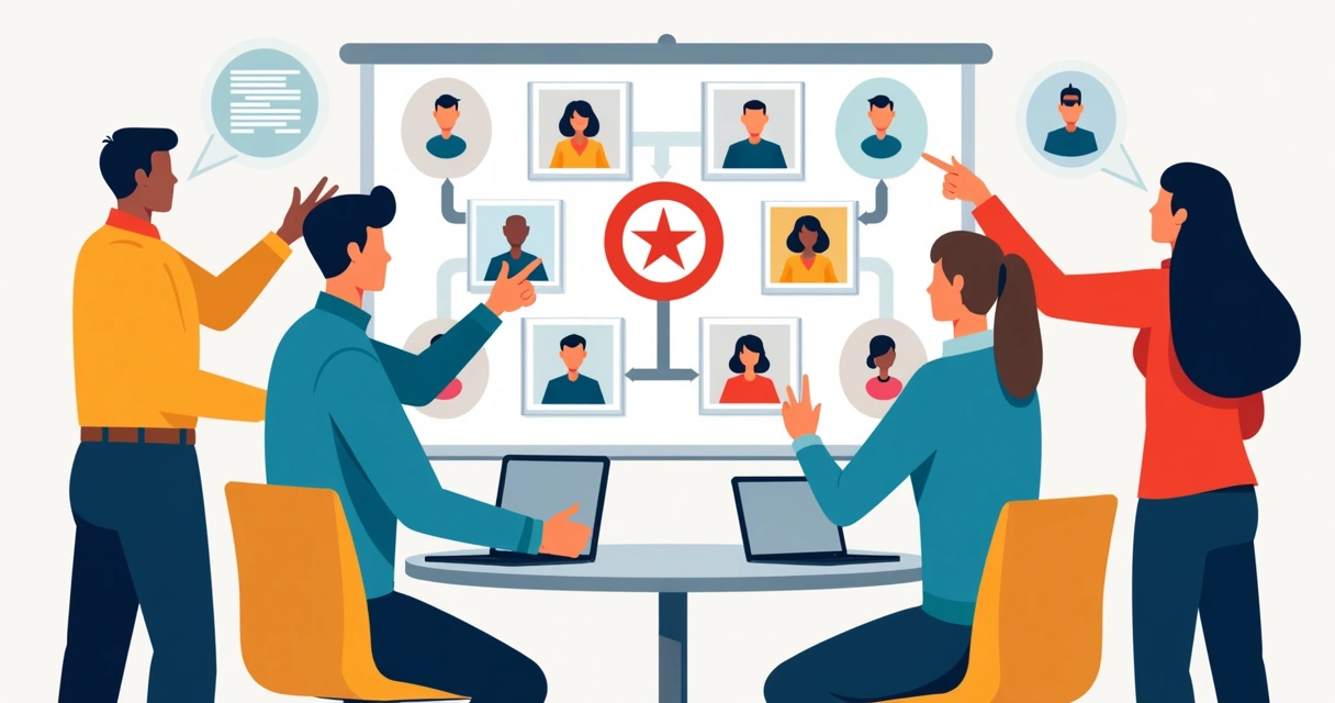 Equipe de marketing e vendas analisando público-alvo 