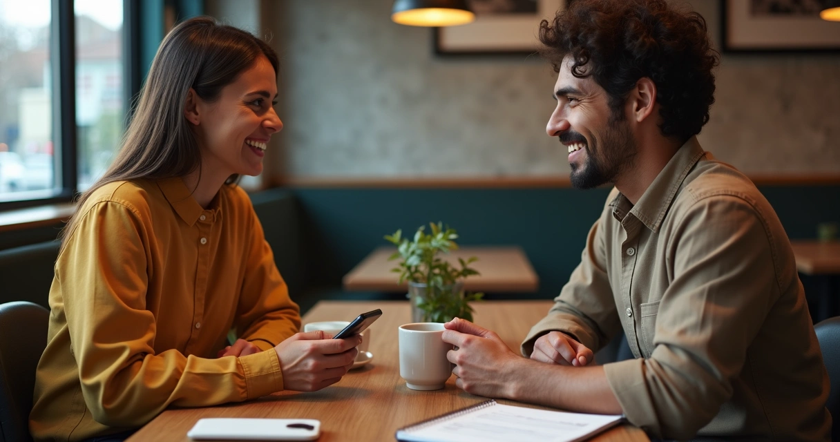 Vendedor conversando com cliente retornando ao negócio 