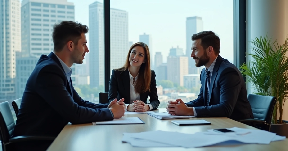 Profissional de comunicação conversando com jornalista 