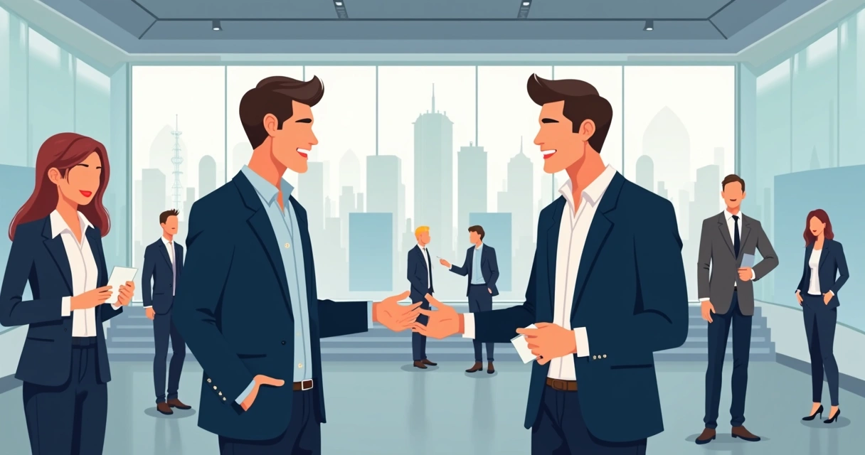 Networking corporativo em evento de negócios