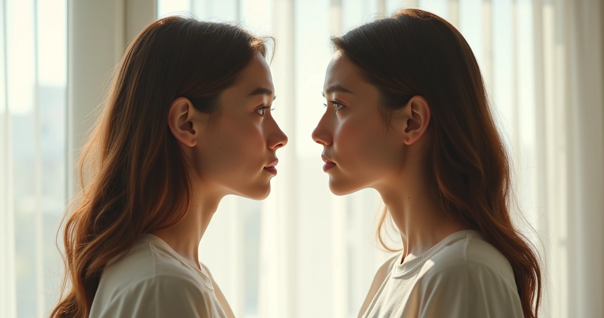 Duas pessoas lado a lado, repetindo gestos, mostrando um ciclo repetitivo.