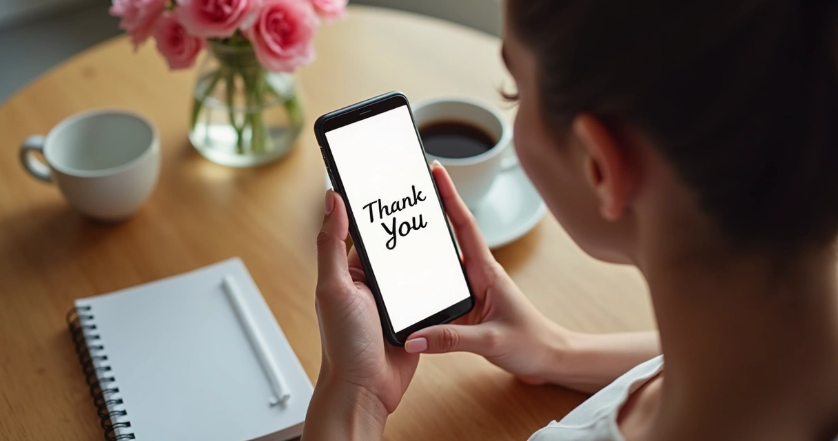 Paciente recebe mensagem de agradecimento após consulta estética 