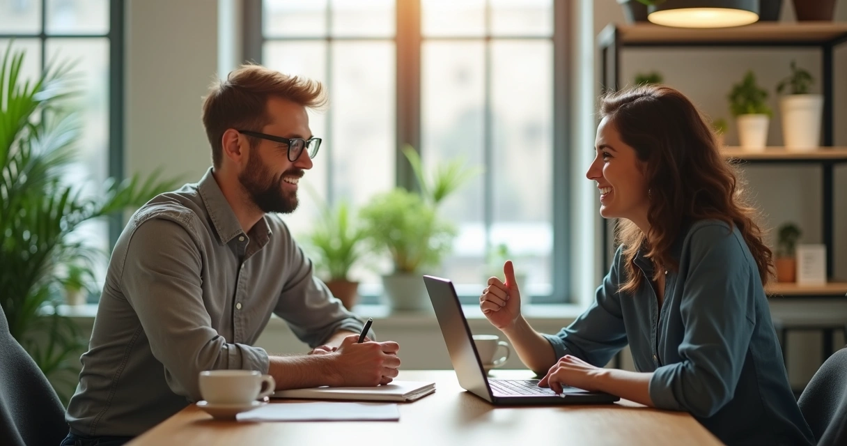 Equipe de atendimento e cliente conversando após venda fechada 