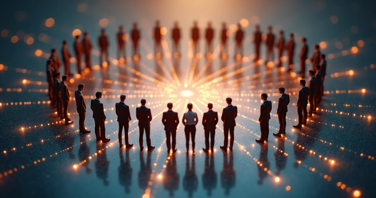 Representación visual de sistemas humanos interconectados.