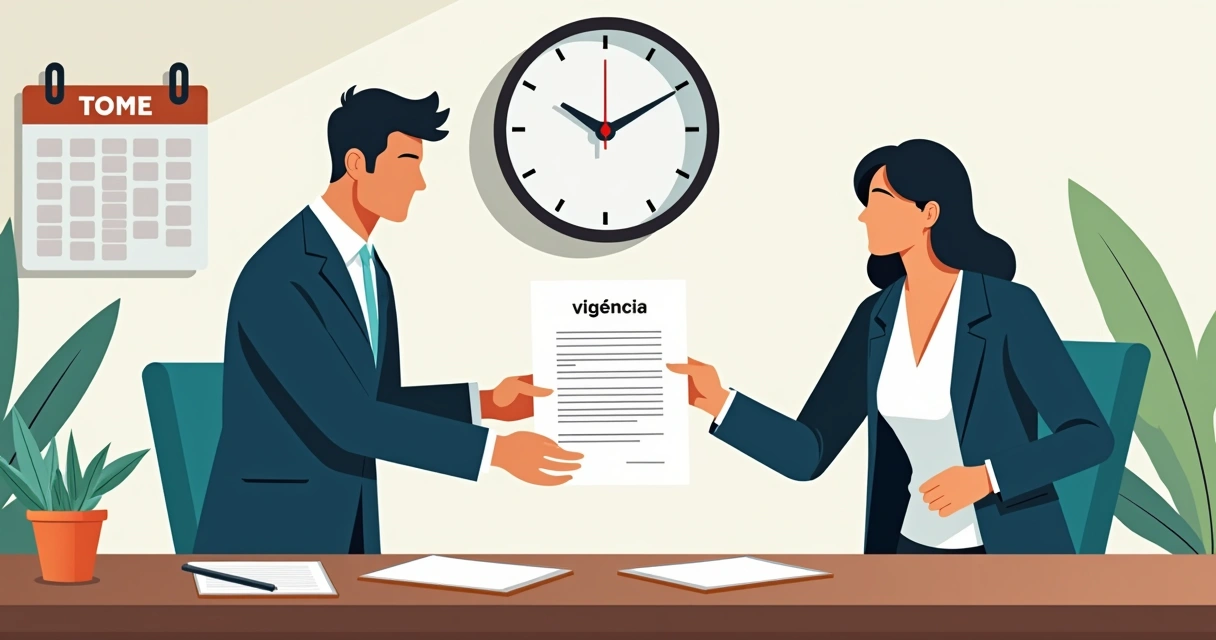 Contrato de seguro sendo renovado com mãos trocando papéis 