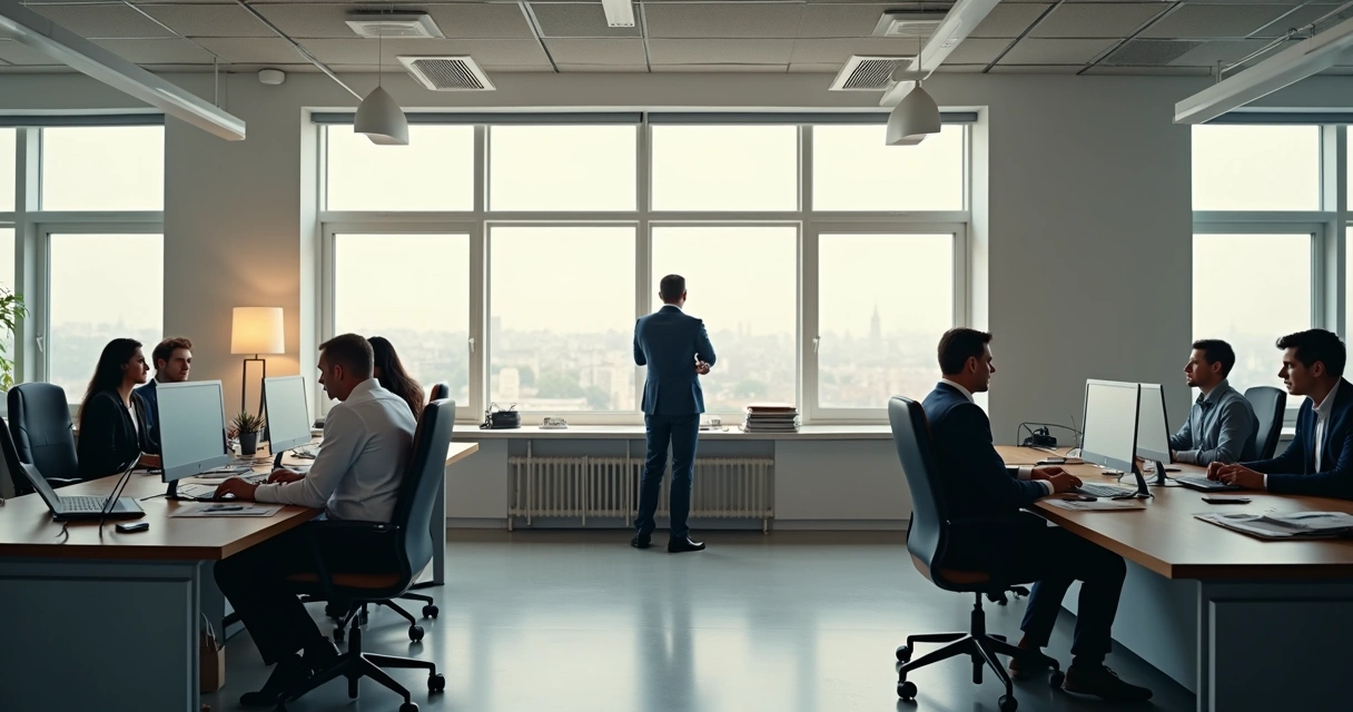 Hierarquia de trabalho e equipes em diferentes níveis 