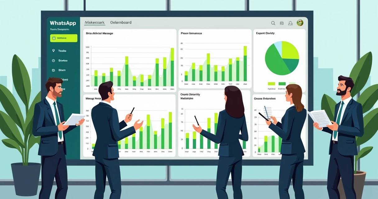Painel digital mostra relatório de métricas de grupos do Whatsapp 