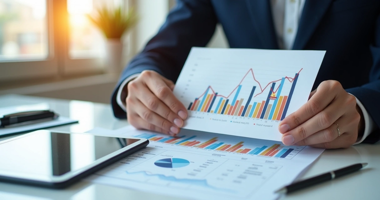Relatório impresso com gráficos de viabilidade econômica 