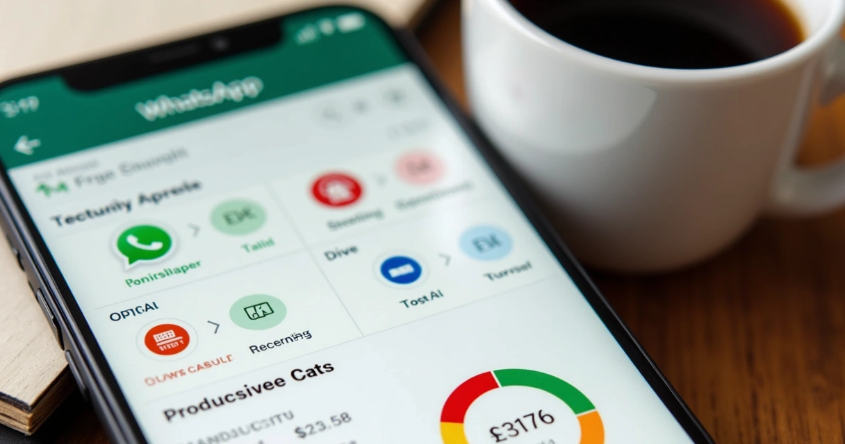 Relatório de controle de gastos via WhatsApp no celular 