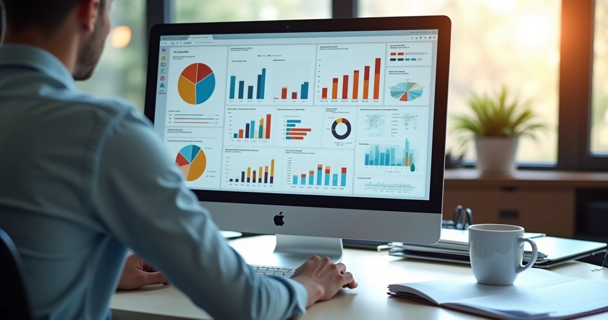 Tela de computador exibindo relatório auditável de riscos ocupacionais.