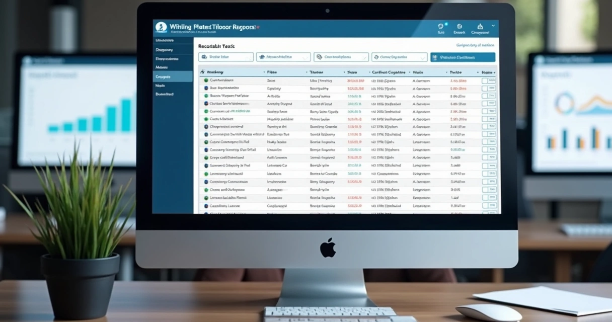 Relatório digital de auditoria de treinamento com filtros por departamento 