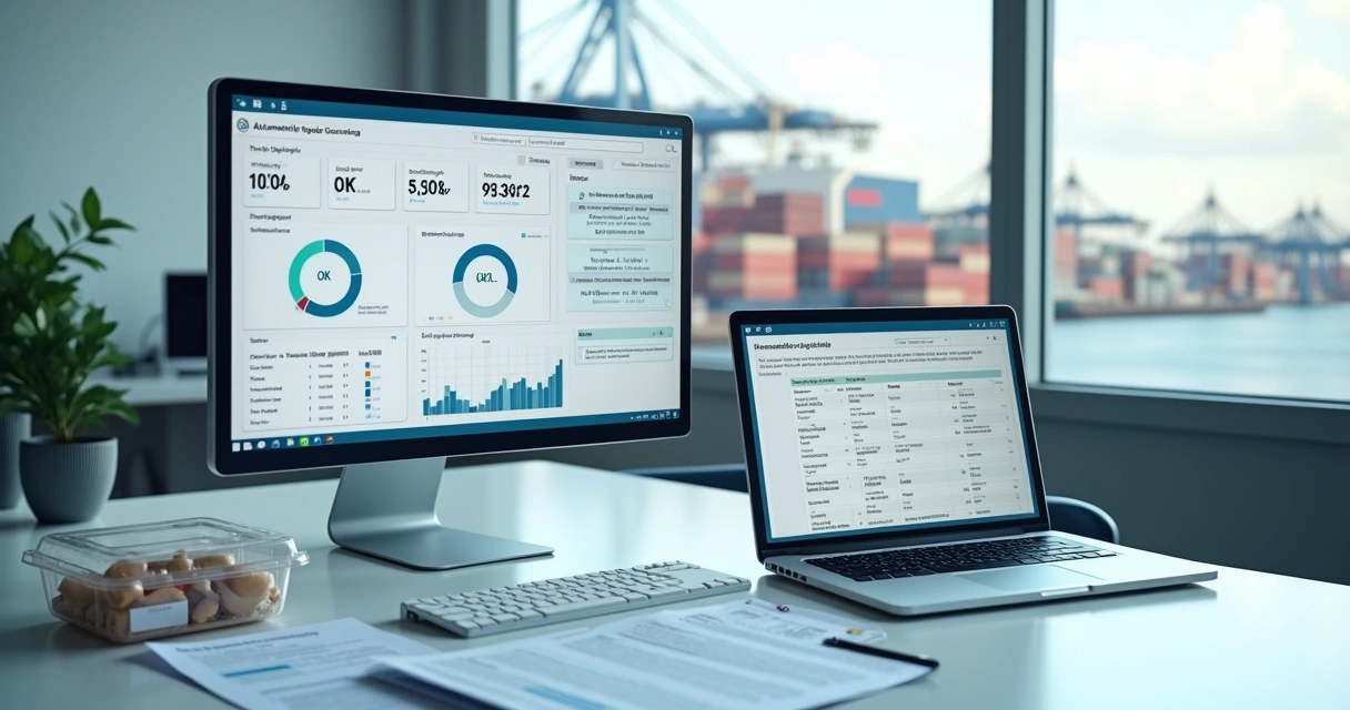 Dashboard automatizado gerando relatório de exportação de alimentos refrigerados 
