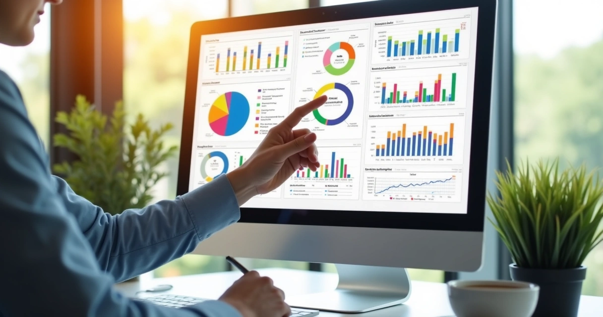 Dashboard de relatório automático gerado por IA, com gráficos e tabelas