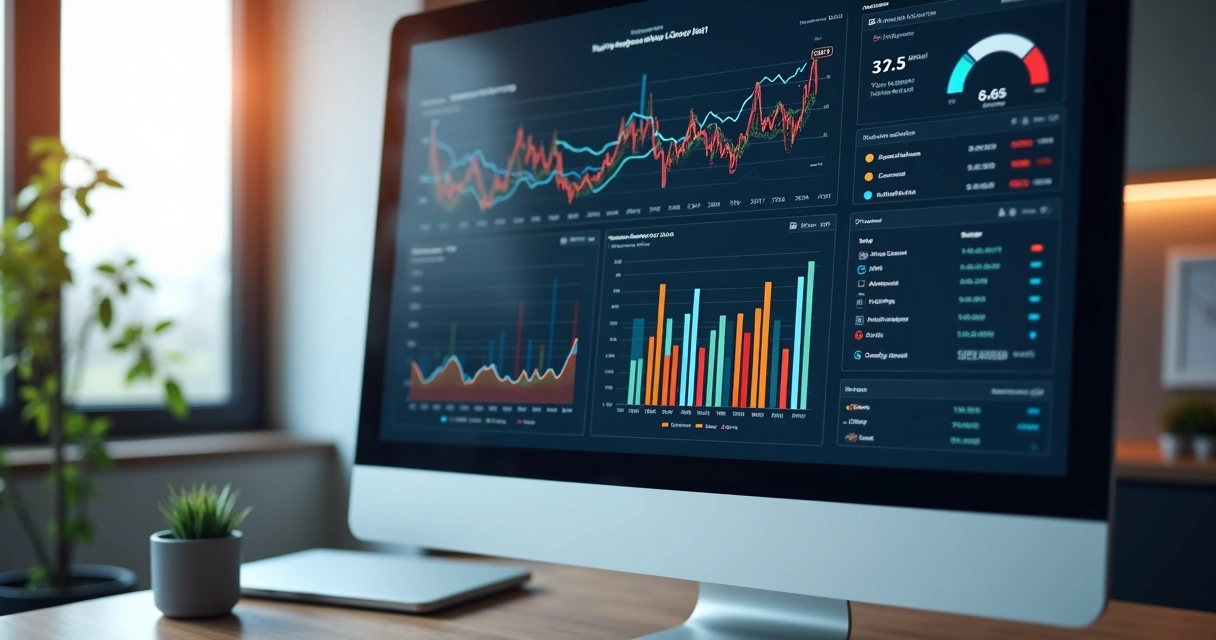 Dashboard financeiro logístico com gráficos e previsões 