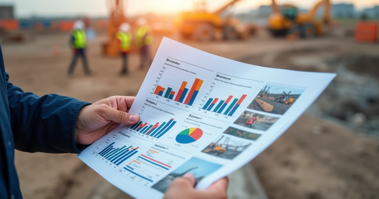 Relatório gerado automaticamente com alertas de segurança em obras