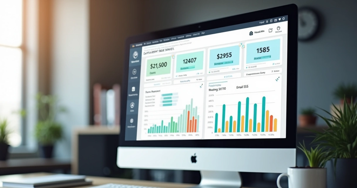 Painel de relatórios de automação de vendas mostrando gráfico de vendas recuperadas 