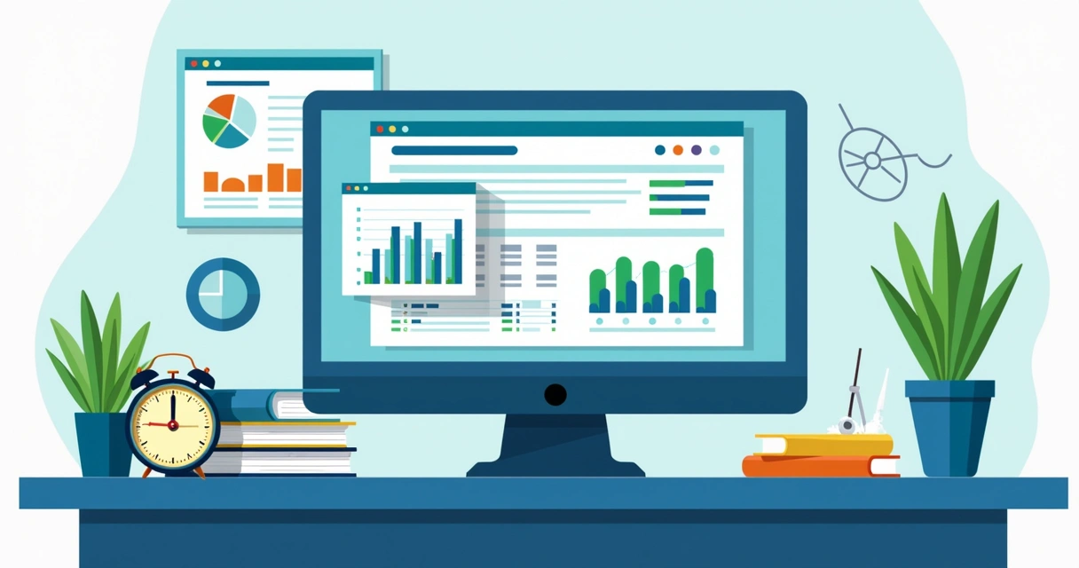 Gráfico de relatórios sendo produzidos automaticamente em computador 