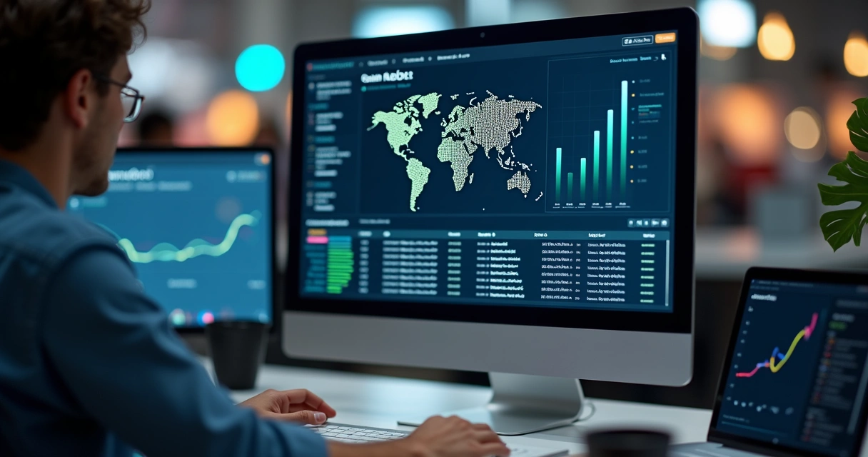 Relatório digital de backlinks em tela de computador 