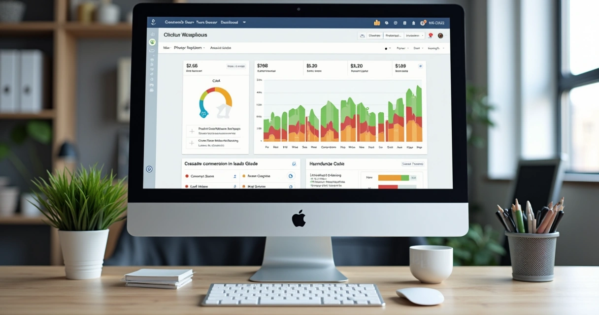 Dashboard de relatório de vendas com gráfico de barras e CAC em destaque 