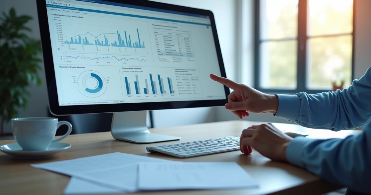 Relatório digital de câmara fria com gráficos de temperatura em tela de computador 