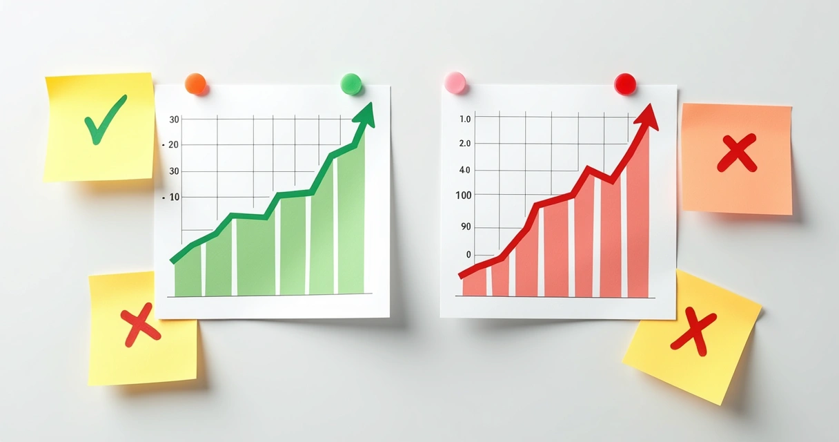 Comparativo de relatórios de campanha bem-sucedida e mal-sucedida 