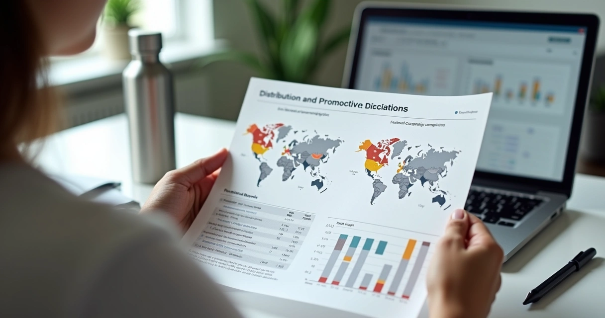 Pessoa exibindo relatório gráfico de brindes 