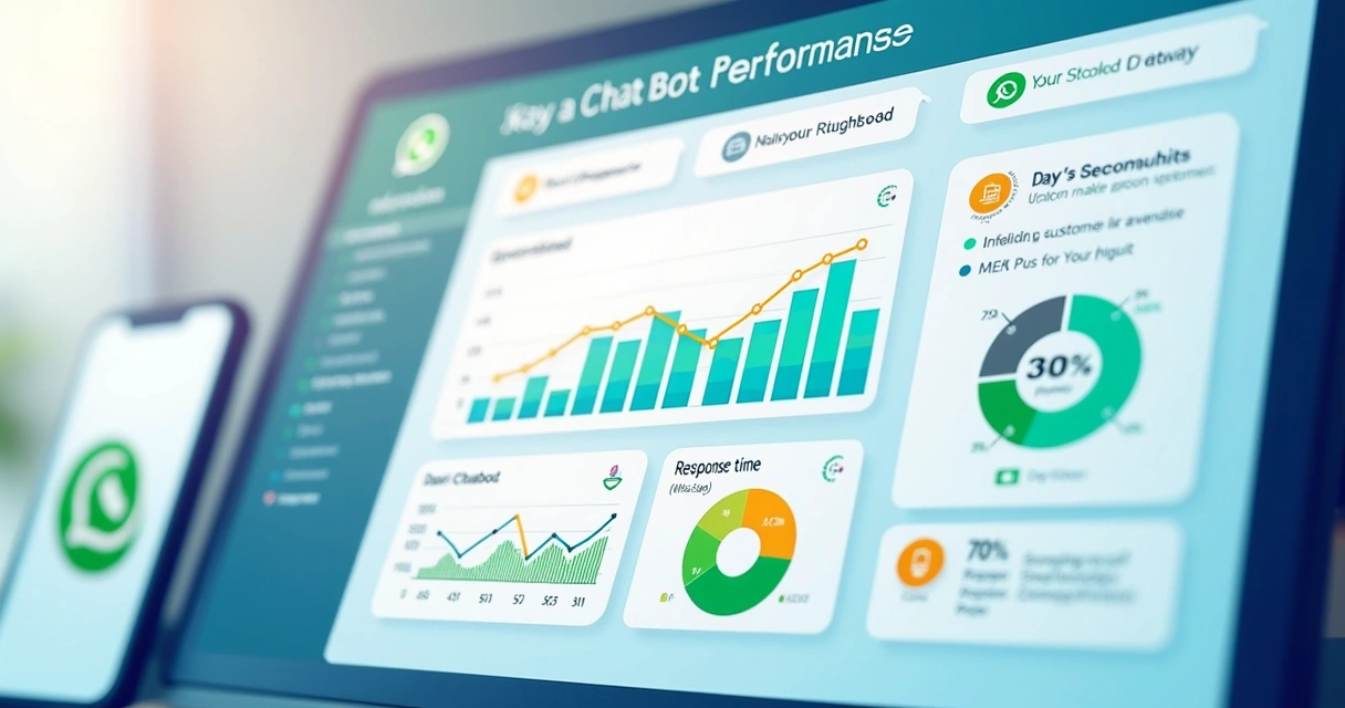 Relatório visual de chatbot com gráficos de performance 