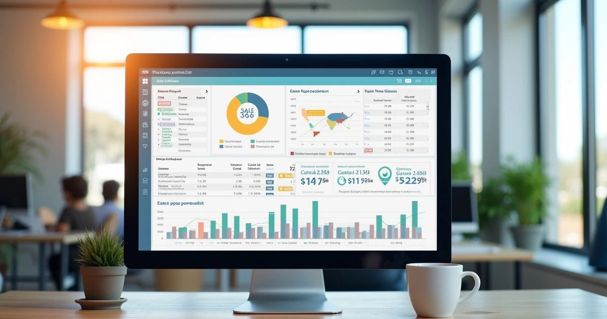 Relatório visual de vendas por cliente em tela de computador 