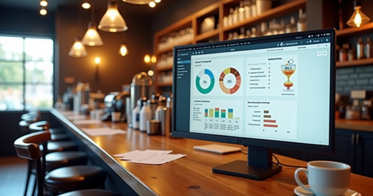 Relatório de CMV automatizado em tela de computador 