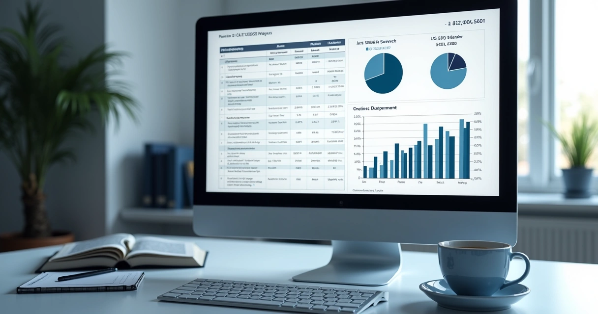 Relatório digital com gráficos de análise de créditos fiscais 