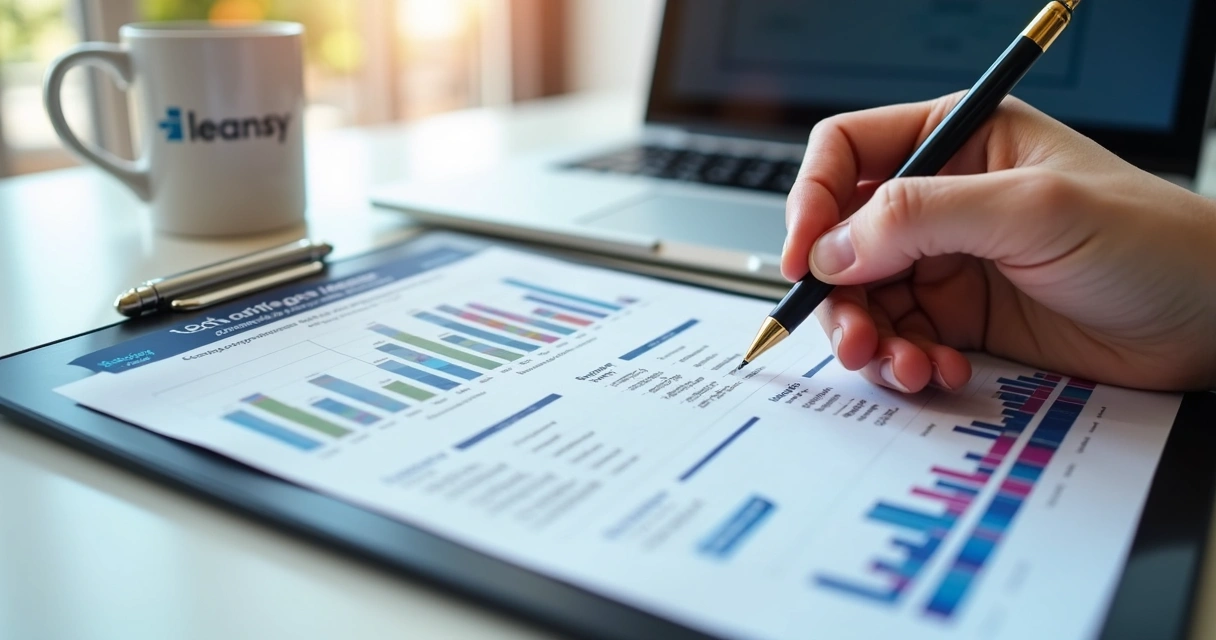 Relatório de dados imobiliários automatizados em laptop 