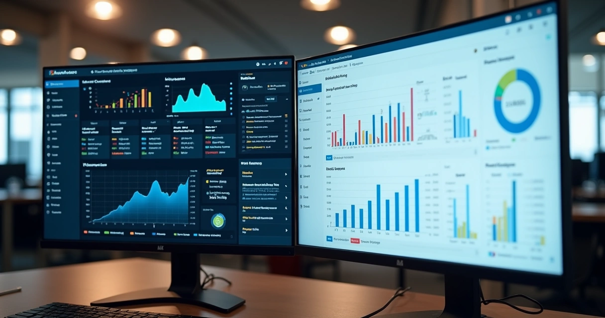 Comparação visual de dashboards de análise 
