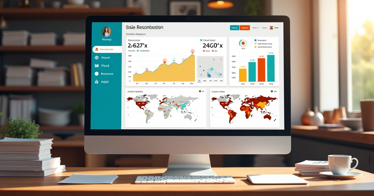 Relatório digital de vendas e pedidos delivery em tela de computador