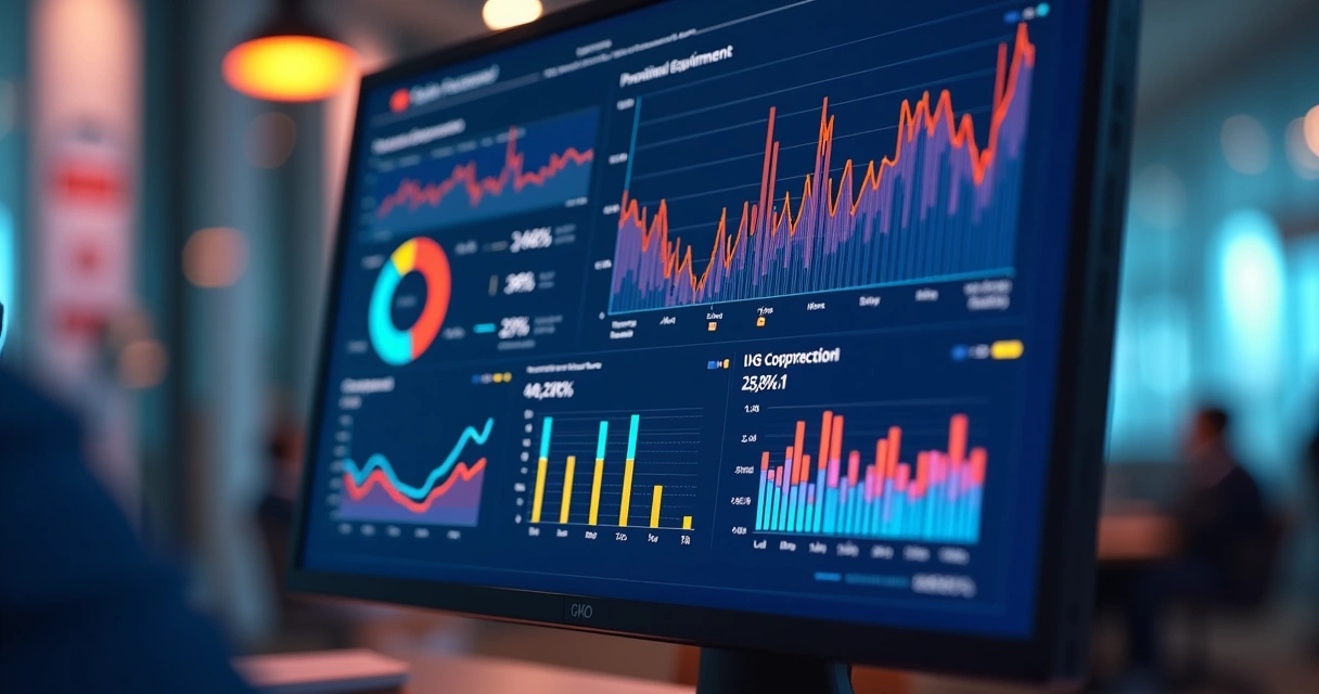 Dashboard digital de controladoria financeira mostrando ativos depreciados 