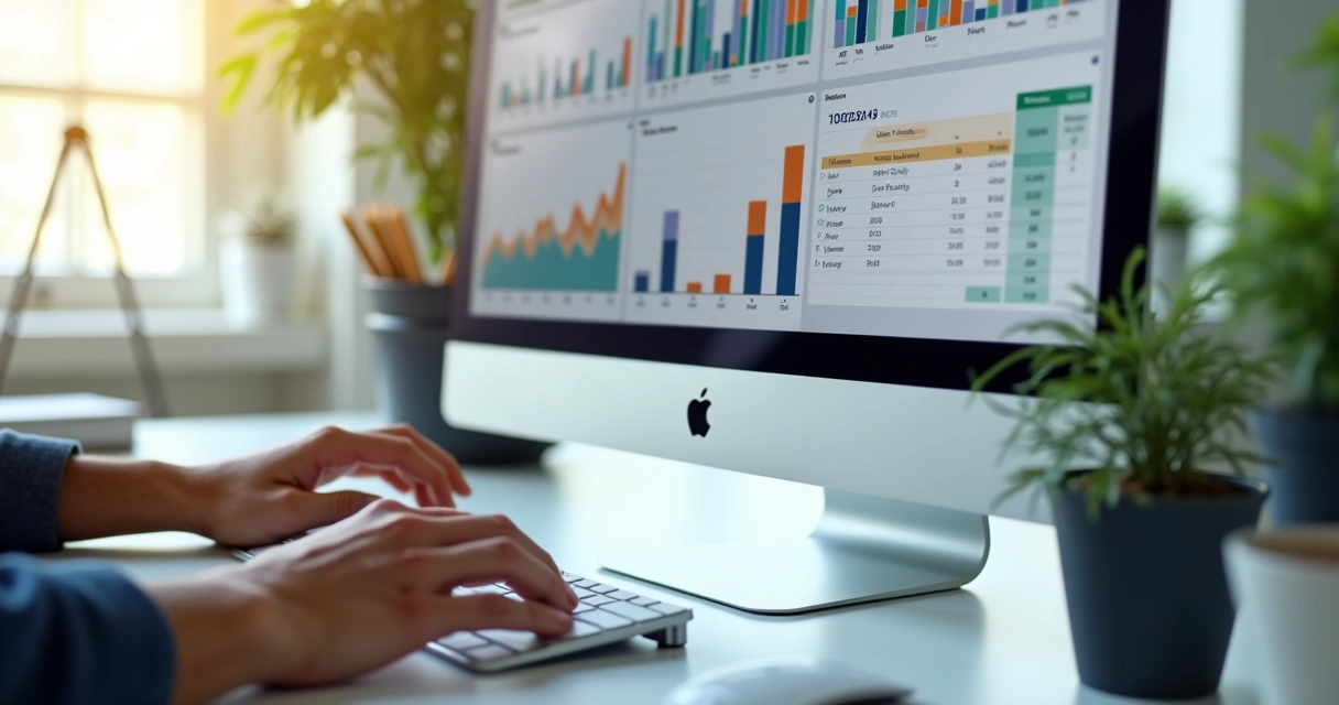 Tela de computador com relatório digital de controle de jornada. 