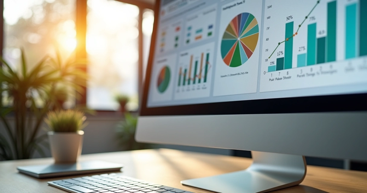 Relatório de DRE automatizado exibido em tela grande na pequena empresa 