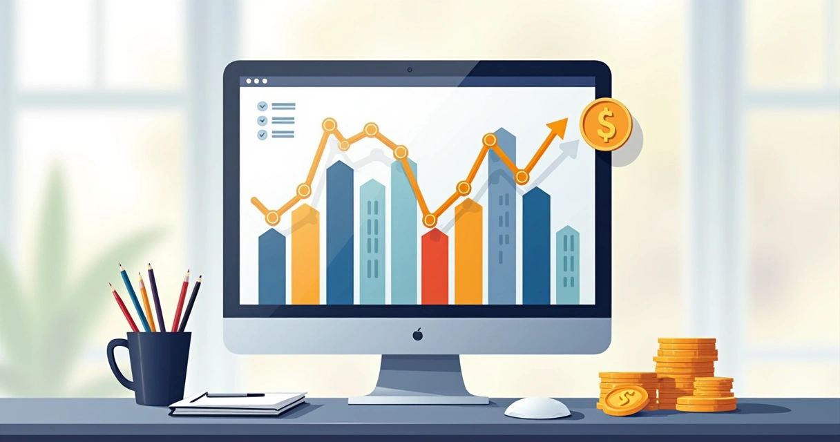 Gráfico financeiro digital de condomínio em tela de computador 