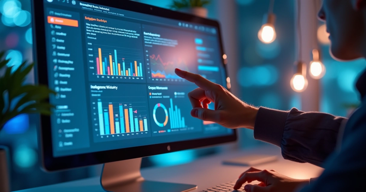 Tela com relatório de engajamento no Instagram gerado por IA 