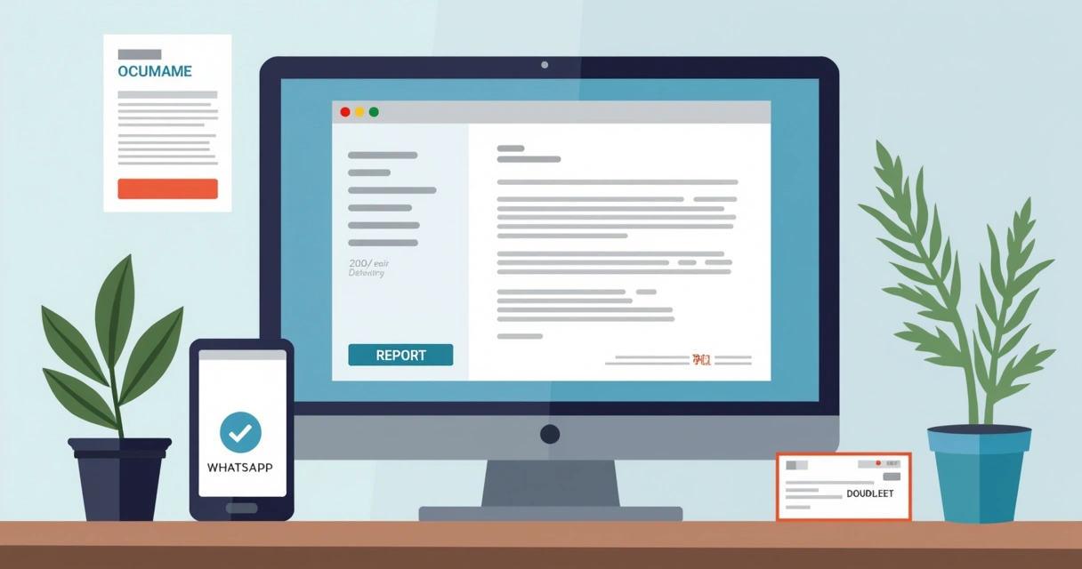 Relatório técnico de entrega com campos de data, status e comprovante 