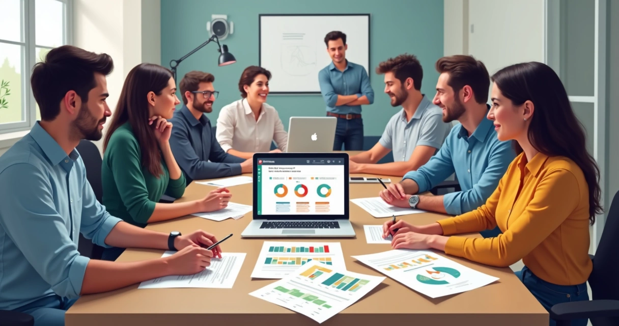 Relatório de feedback na mesa de trabalho do time