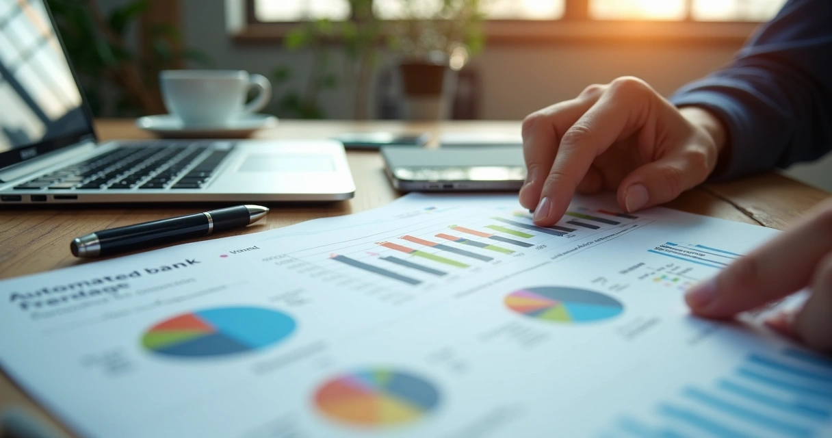 Relatório financeiro detalhado sendo analisado por gestor 