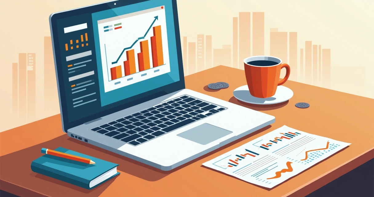 Relatório financeiro com gráficos coloridos para empresa