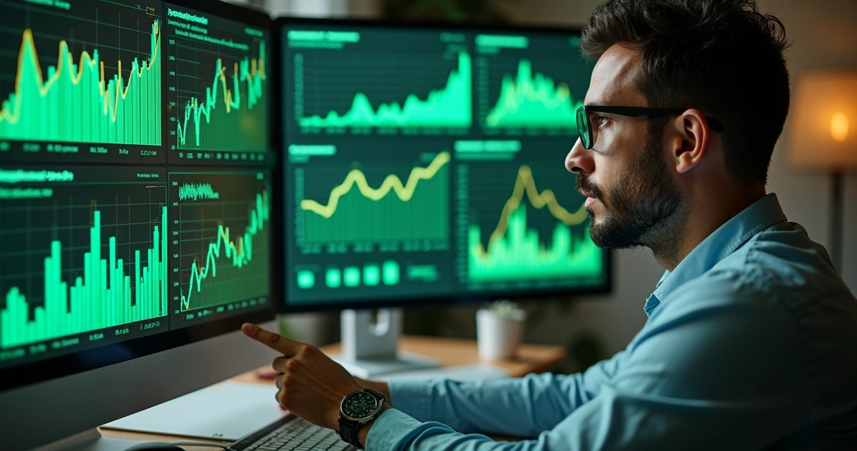 Dashboard financeiro moderno com gráficos de IA 