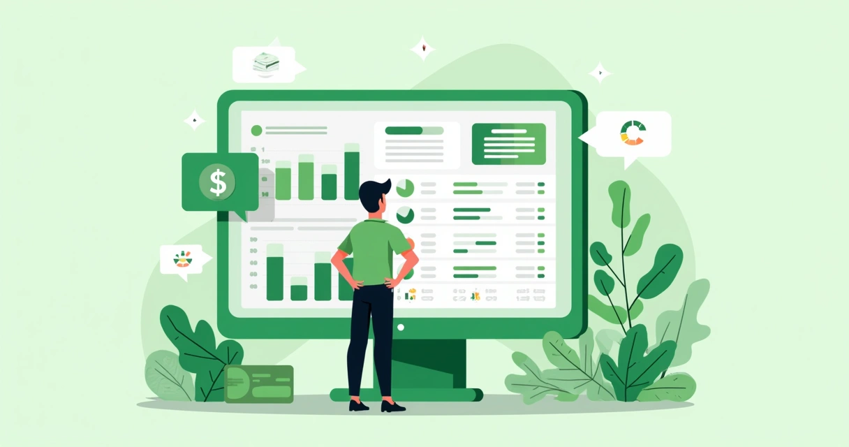 Empresário observando relatório financeiro digital