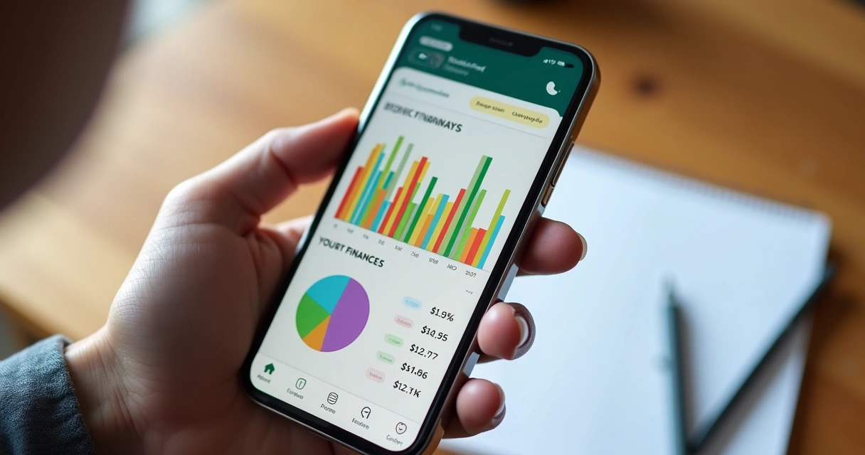 Relatório financeiro no WhatsApp sendo exibido no celular 