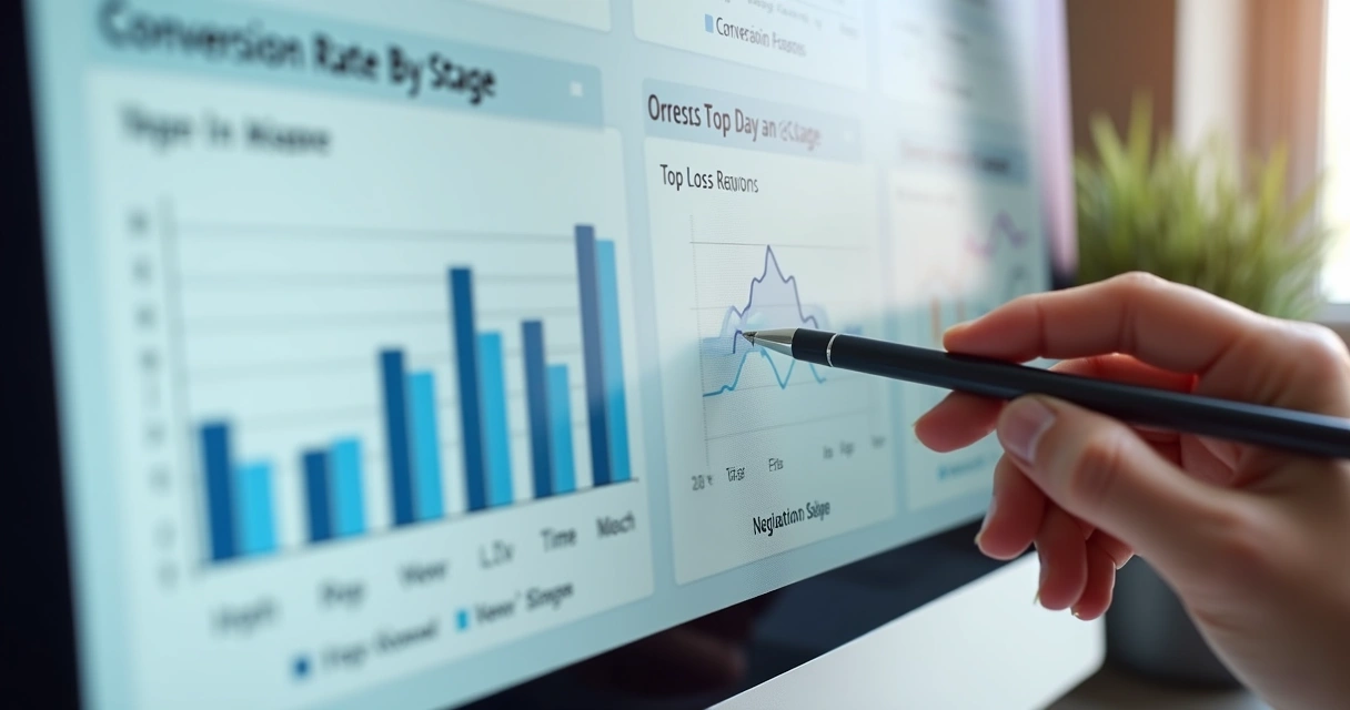 Relatório de KPIs do funil no monitor