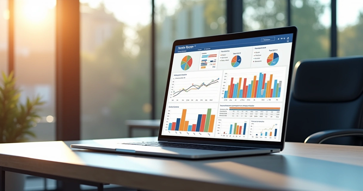 Gráfico de relatórios de vendas e gestão de pedidos em tela de ERP gráfico
